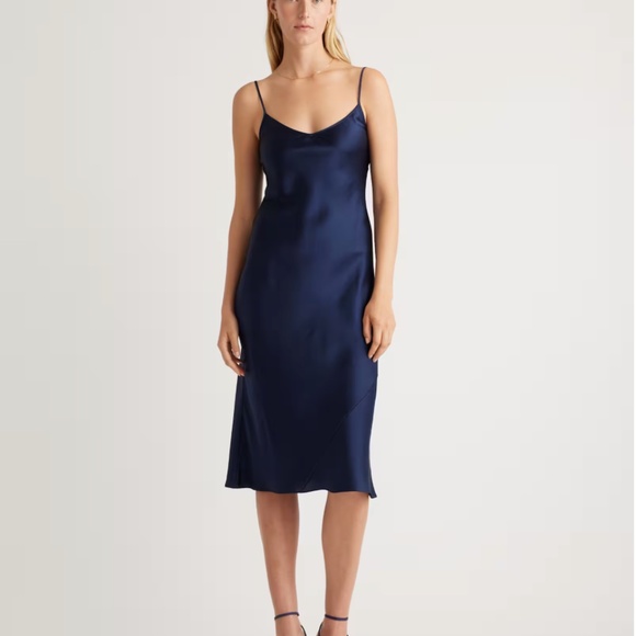 Quince 100% Washable Silk Slip Midi Dress - Picture 5 of 7